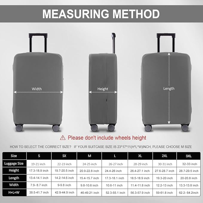 Travel Luggage Cover Suitcase Protector Scratch-Resistant Fit 19-31 Inch Suitcase, Not Included Suitcase (Slate Gray, 2XL(30-31 inch))