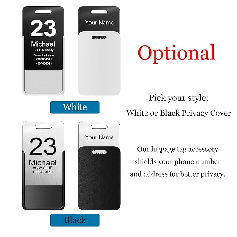 Stainless Steel Personalized Luggage Tags for Suitcases - Custom Name ID Travel Tags for Luggage, Backpacks and Bags - Metal Travel Essentials Accessories for Kids, Women and Men - Bulk Set (3 Pack)