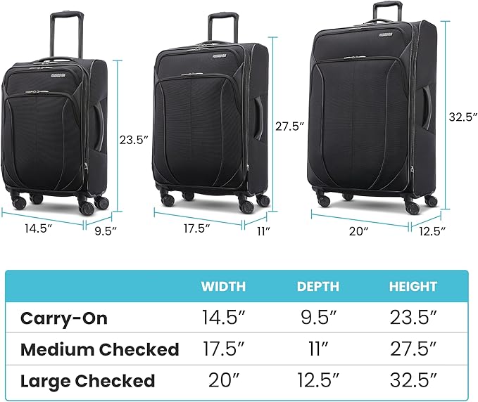American Tourister 4 KIX 2.0 Expandable Softside Luggage with Spinner Wheels, 24 SPINNER, PURPLE ORCHID