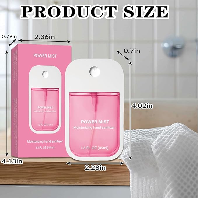 Power Mist Hydrating Hand Sanitizer Spray, Portable Travel-Size Hand Sanitizer Spray, 500-Sprays Each，Suitable for Both Adults and Children (Vanilla)