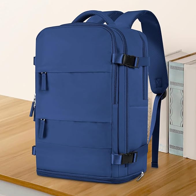 coowoz Large Travel Backpack for Women Men,Carry On Backpack,Hiking Backpack Outdoor Sports Rucksack Casual Daypack Travel Essentials Royal Blue