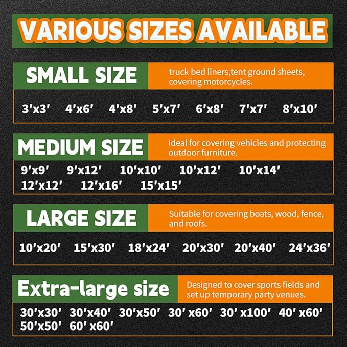 RAINDEWAY Tarps Heavy Duty Waterproof 30x40 Feet, 10 Mil Thick Multipurpose UV Resistance Large Tarp Cover with Metal Grommets and Reinforced Edges, Silver/Brown Tarp
