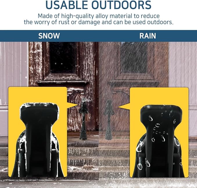 One Touch Kickdown Door Stopper, Door Holder, Heavy Duty Door Stops, Bottom of Door, Height-Adjustable Rubber Tips by HASHI (Satin Nickel 6 inch x 1pack)