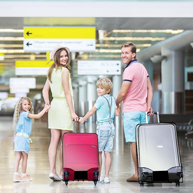 Thicken Clear Luggage Cover Protector, 20" PVC Luggage Covers for Suitcase Waterproof Dustproof Anti-scratch Travel Suitcase Covers Case for Wheeled Luggage
