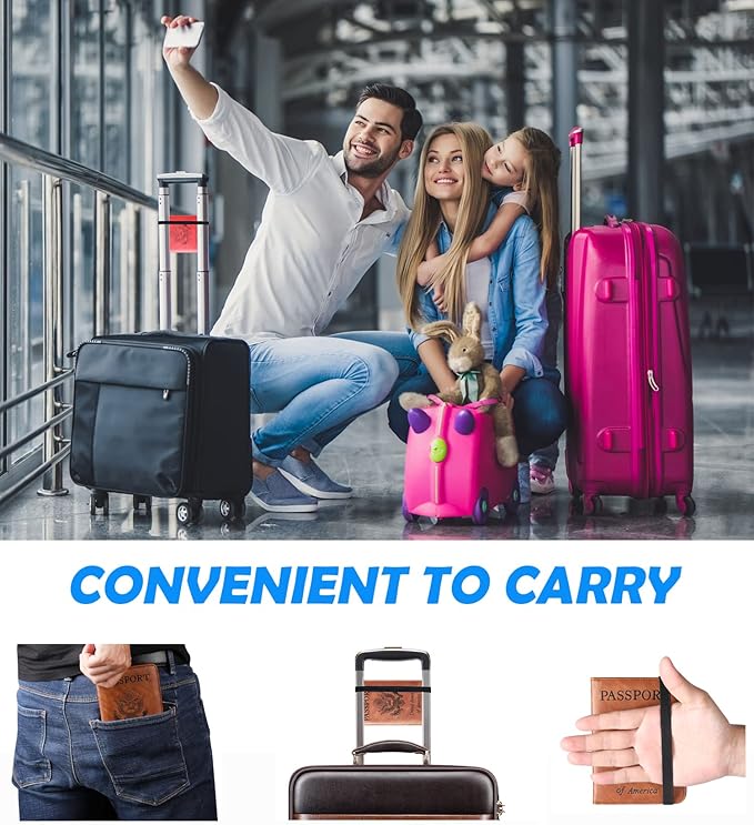 Passport Holder Cover Wallet Travel Essentials Leather Rfid Blocking Case Vacation Luggage Must Haves Travel Accessories for Men Women (116#Red)