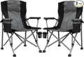 Camping Chair for Adults Heavy Duty Outdoor Patio Lawn Chairs Portable Support 350 LBS High Back Padded Oxford with Armrests, Storage Bag, Cup Holder, for Outside Fishing, Camping, Foldable