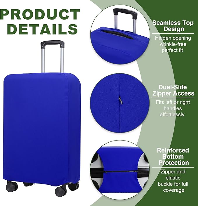 PATIKIL Luggage Cover, Suitcases Covers Elastic Carry on Cover Protector Washable Scratch-Resistant Fits 19-21 Inch Luggage for Travel Business Trips, Blue