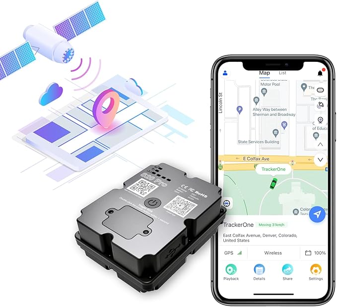 GPS Tracker for Vehicles Long Battery Life up to 7 Months Battery Life, Real Time Tracking, Unlimited Distance, Strong Magnetic,IP67 Waterproof 4G Tracker Device for Vehicles, Subscription Needed