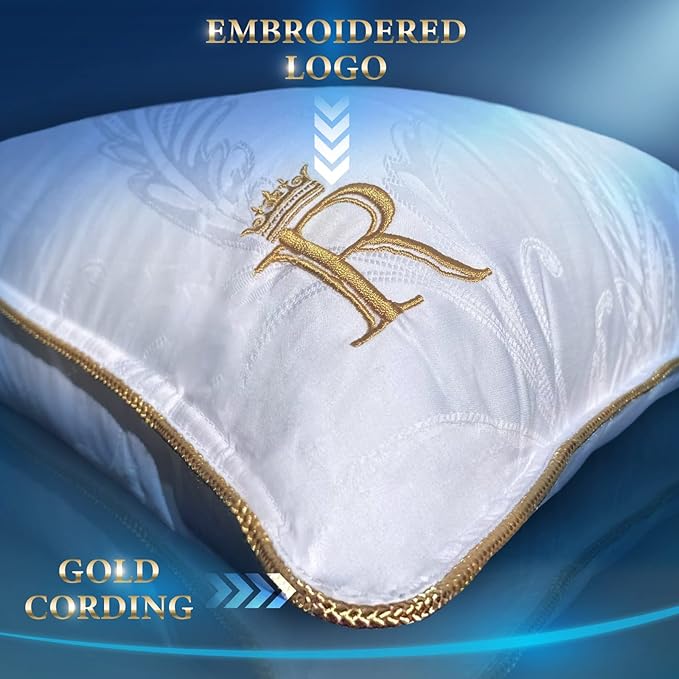 Royal Therapy King-Size Professional Hotel Pillow (Pack of 1) - A Set of Premium Plush Gel Microfiber Down Alternative Hypoallergenic Bed Pillows for Your Bedroom - Side, Stomach & Back Sleepers
