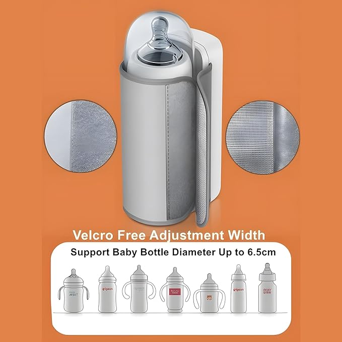 Portable Bottle Warmer for Travel, Rapid Warming with Battery-Powered Temperature Display, Waterless Milk Warming for Comfortable Baby Feeding On The Go