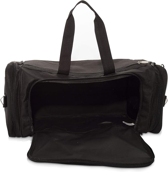DALIX 21" Blank Sports Duffle Bag Gym Bag Travel Duffel Adjustable Strap in Black
