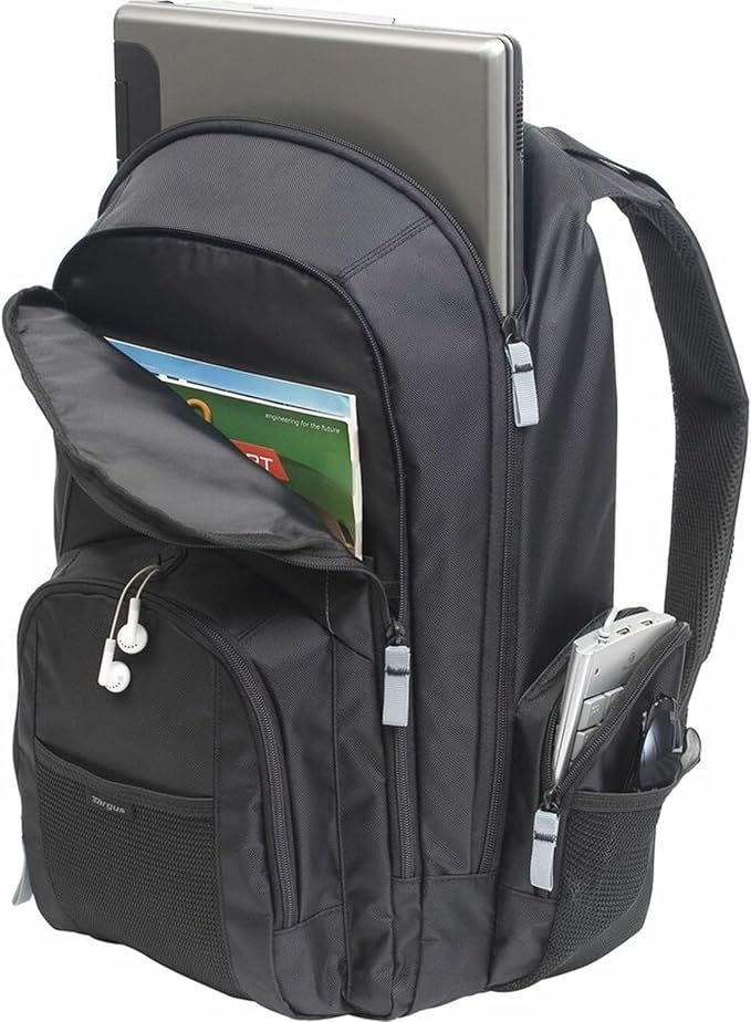 Targus Groove Laptop Backpack for Laptops up to 17-inches, Water Resistant Travel Backpack for Men and Women, Black (CVR617)