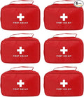AOUTACC 6pcs First Aid Bag Empty, Waterproof Durable First Aid Kit Bag Empty with Zippered,First Responder Storage Medicine Emergency Bag for Home Office Kitchen Outdoor Travel Camping Activities-Red
