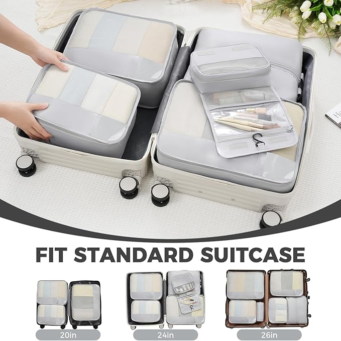 BAGAIL 9 Set Packing Cubes Luggage Packing Organizers for Travel Accessories
