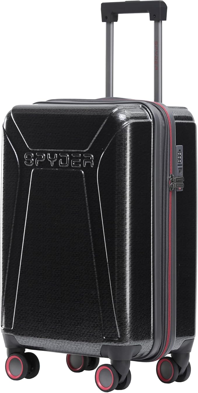 Spyder Traverse 20 Inch Carry On Expandable Hardside Upright Suitcase with 360° Spinner Wheels, TSA Approved Lock, Charcoal