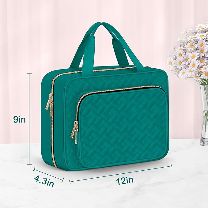 Wedama Toiletry Bag for Women, Large Cosmetic Travel Bag, Hanging Toiletry Bag for Bathroom, Thickened PVC Waterproof Travel Makeup Bag, Toiletries Bag for Travel Business Trips and Camping