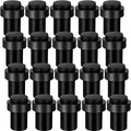 Chumia 20 Pcs Door Stopper Mounted Floor Stops Stainless Steel Cylindrical Stopper Modern Decorative Rubber Bumper Stops Holder Wall Protector for Bottom or Top of Door (Black)
