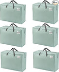 VENO 6 Pack Heavy Duty Moving Bags, Storage Bags, Packing Supplies, Top Zipper, Storage Totes for Camping, Clothes, Bedding, Comforters, Pillows (27 Gallon Light Green, 6 Pack)