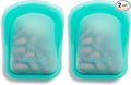 Stasher Premium Silicone Reusable Food Storage Pocket Bag, Aqua, Microwave, Sous Vide, Dishwasher, Oven and Freezer Safe, BPA Free, Leak-free, Eco-friendly, 4 Oz (Pack of 2)