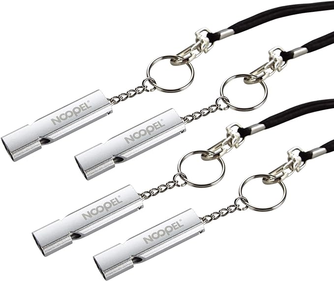 Noopel Emergency Whistles Lifeguard Safety Whistle with Lanyard and Keychain for Outdoor Camping Hiking Boating Backpacking Fishing Kayak Kids Rescue Signaling Loud Survival Whistle