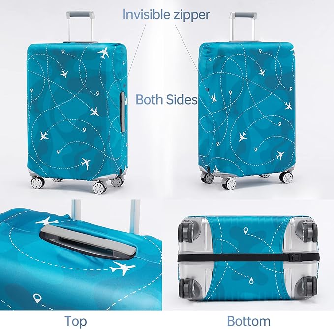 Travelkin Luggage Covers With Tag For Suitcases Tsa Approved,Suitcase Covers Protector Fit 18-32 Inch Luggage S(18-21inch suitcase)