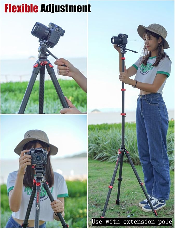 IFOOTAGE Gazelle TA3B+Komodo K3 Aluminum Camera Tripod with Fluid Head,Portable Travel Tripod,for Professional Photography, Content Creation, Vlogging and Video Production