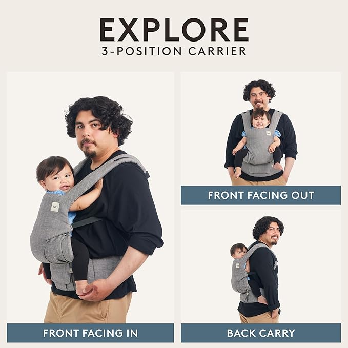 Baby Tula Explore Cotton Baby Carrier 7 – 45 lb, Adjustable Newborn to Toddler Carrier, Multiple Ergonomic Positions Front and Back, Soft and Supportive – Tula Coast, Folklore