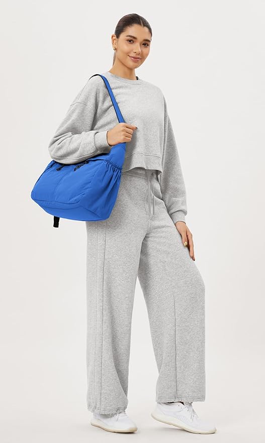 ODODOS 20L Crossbody Tote Bag Large Capacity Lightweight Hobo Shoulder Sling Bags for Gym Shopping Beach Travel