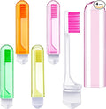 Patelai 4 Pieces Travel Toothbrush Set, Soft Bristle Mini Foldable Tooth Brush with Case, Individually Wrapped Small Portable Travel Size Toiletries Stuff for Camping (Candy Color)