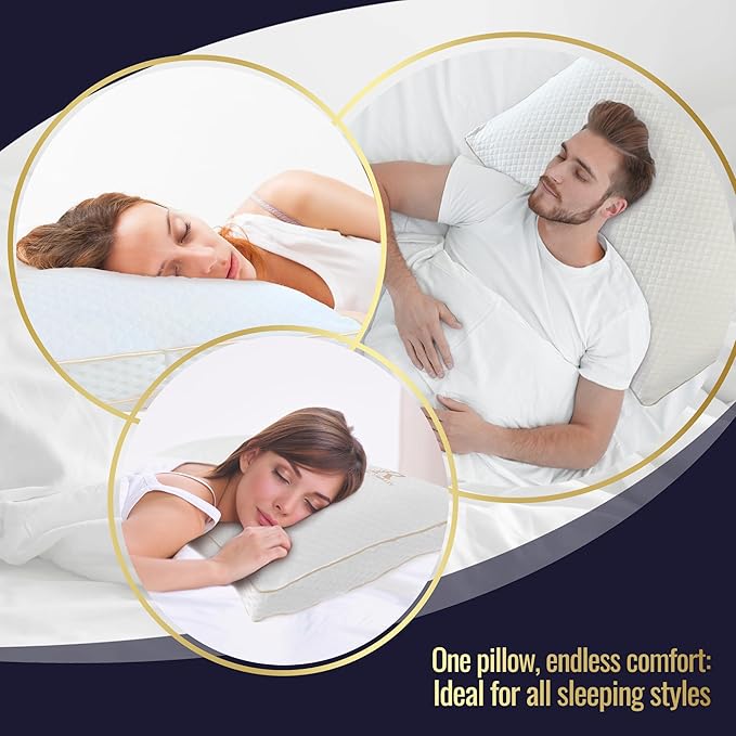 Royal Therapy 2-Pack King Memory Foam Pillow, Adjustable Shredded Odor-Free Pillow for Neck & Shoulder Pain Relief, Support for Back, Stomach, Side Sleepers, AirFlowPRO