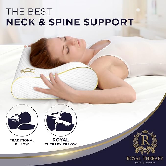 4-Layer Queen, Contour Pillow, Side and Back Sleepers, Orthopedic, Neck Support Pillow, for Neck Pain, CertiPUR-US