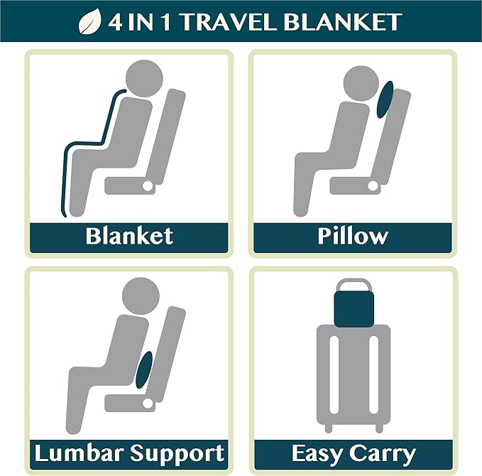 PAVILIA Travel Blanket Pillow, Soft Airplane Blanket 2-IN-1 Combo Set, Plane Blanket Compact Packable, Flight Essential Car Pillow, Travelers Gift Accessories Luggage Backpack Strap, 60x43 Checker Red