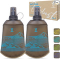UTOBEST 200ml Soft Flask, 2 Pack Flexible TPU Hydration Water Bottle, Collapsible with 28mm Caliber for Running, Hiking, Cycling, Climbing, and Marathon Blue