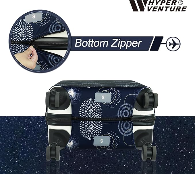 HYPER VENTURE Washable Luggage Cover - Fashion Suitcase Protector Fits 31-32 Inch Luggage (Sparkler, XL)
