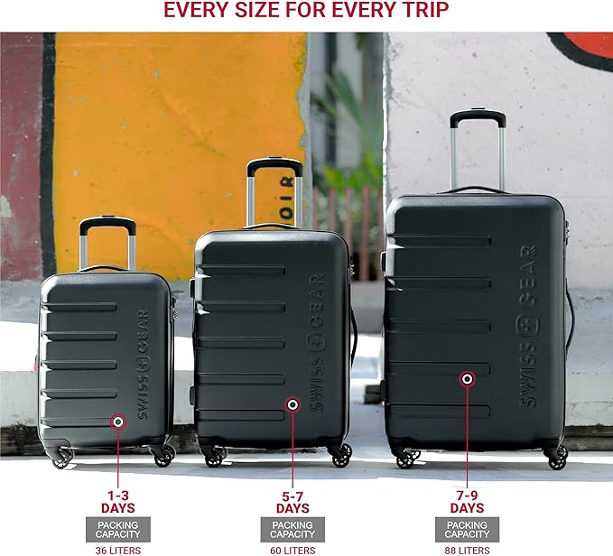 SwissGear 7366 Hardside Expandable Luggage with Spinner Wheels, Sand, Carry-On 19-Inch