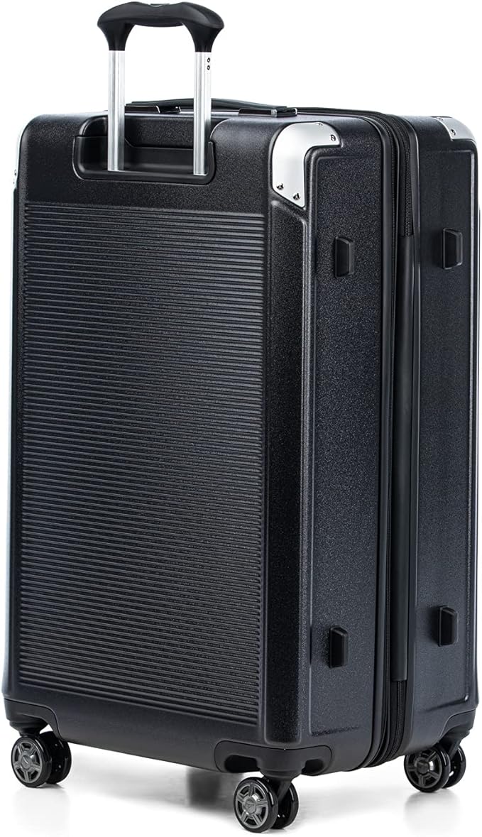 Travelpro Platinum Elite Hardside Expandable Checked Luggage, 8 Wheel Spinner, TSA Lock, Hard Shell Polycarbonate Suitcase, Shadow Black, Checked Large 28-Inch