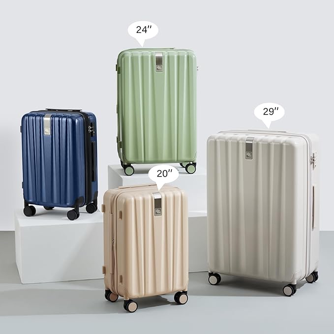 Hanke 24 Inch Expandable Checked Luggage Lightweight PC Hard Case Luggage Suitcases with Wheels Travel Luggage Rolling Large Suitcase Travel Luggage Bag for Go to University.(Dark Blue)