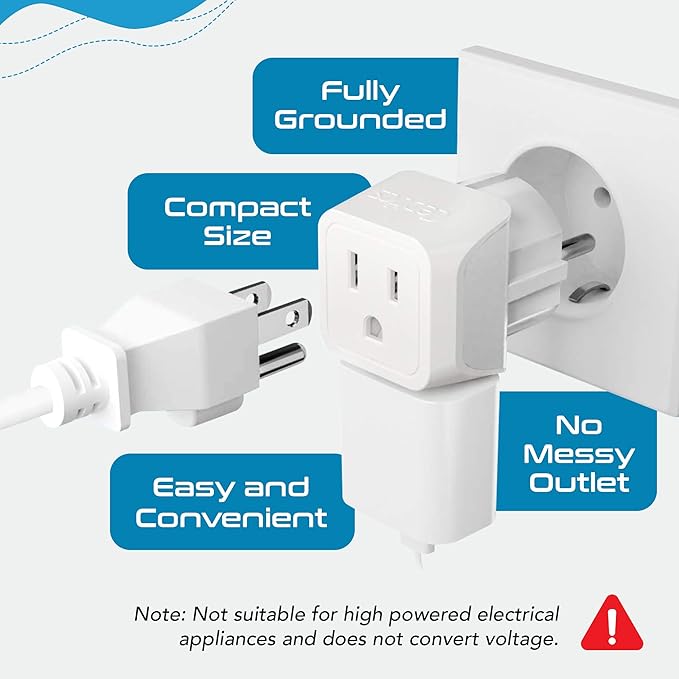 Ceptics Schuko Germany, France Plug Adapter, Dual Input - Ultra Compact Light Weight - Usa to Russia, South Korea Travel Adaptor Plug - Type E/F (3 Pack)