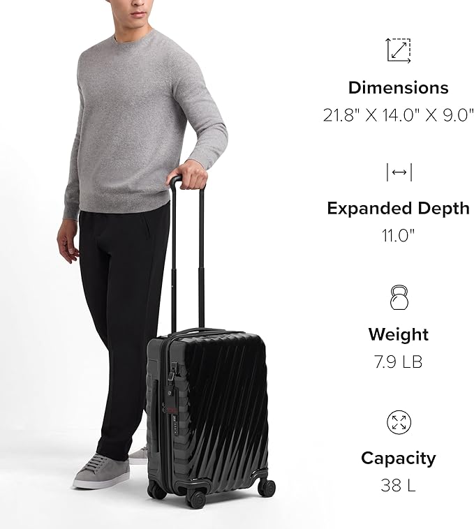 TUMI - 19 Degree International Expandable 4 Wheeled Carry-On - Hard Shell Suitcase - 21.8" X 14.0" X 9.0" - Red