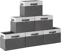 GhvyenntteS 6 Pack Fabric Storage Bins, 15x11x9.6 inch Closet Storage Bins for Shelves with 3 Handles, Foldable Storage Baskets for Shelves, Sturdy Closet Organizers and Storage