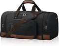 Litvyak Duffle Bag for Travel, Large 60L Canvas Travel Duffel Bags Overnight Weekend Gym Carry On Luggage Bag for Men & Women(Black)
