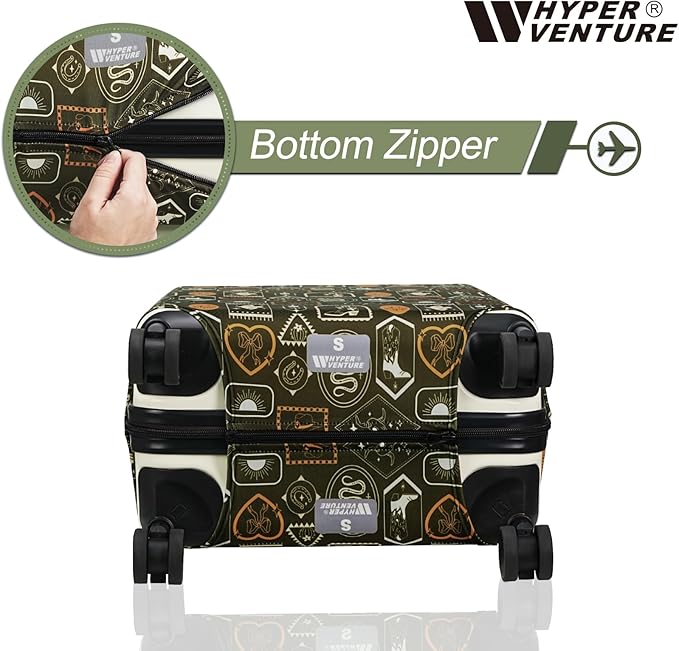 HYPER VENTURE Washable Luggage Cover - Fashion Suitcase Protector Fits 23-26 Inch Luggage (Wilderness Mark, M)