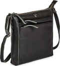 Small Soft Genuine Leather Crossbody Purse Women’s Sling Crossover Shoulder Travel Handbag with Triple Zipper