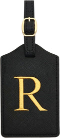 Luggage Tag PU Leather for Suitcase Baggage Handbag Travel Bag Label Suitcase Tag Label Tag w. Name Card & Privacy Cover (R)
