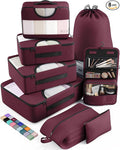 Veken 8 Set Packing Cubes for Travel Essentials, Suitcase Organizer Bags in 4 Sizes, Carry-On Luggage Accessories with Large Laundry & Hanging Toiletry Bag, Must-Have for Airplane, Road Trip & Camping