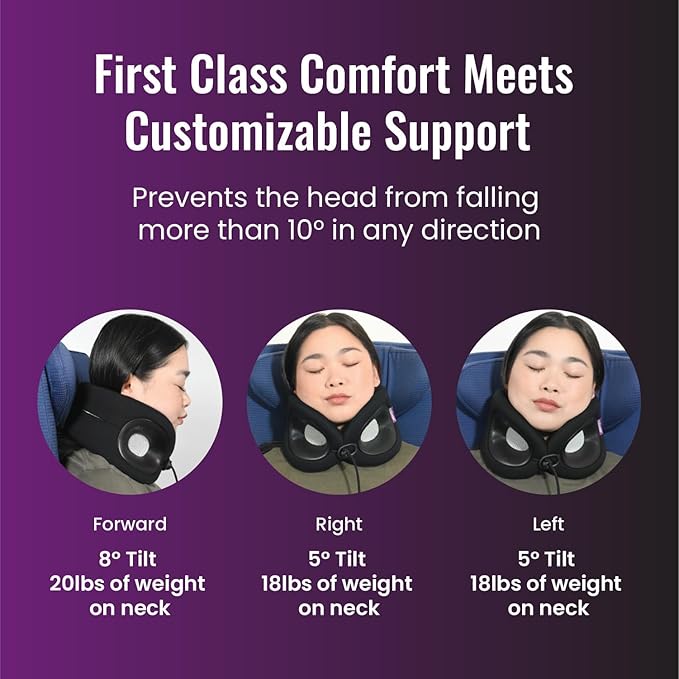 Cabeau Travel Pillow for Long Flights – Evolution X - Memory Foam Neck Support - Comfort On-The-Go for Airplane, Train, and Car (Diamond)