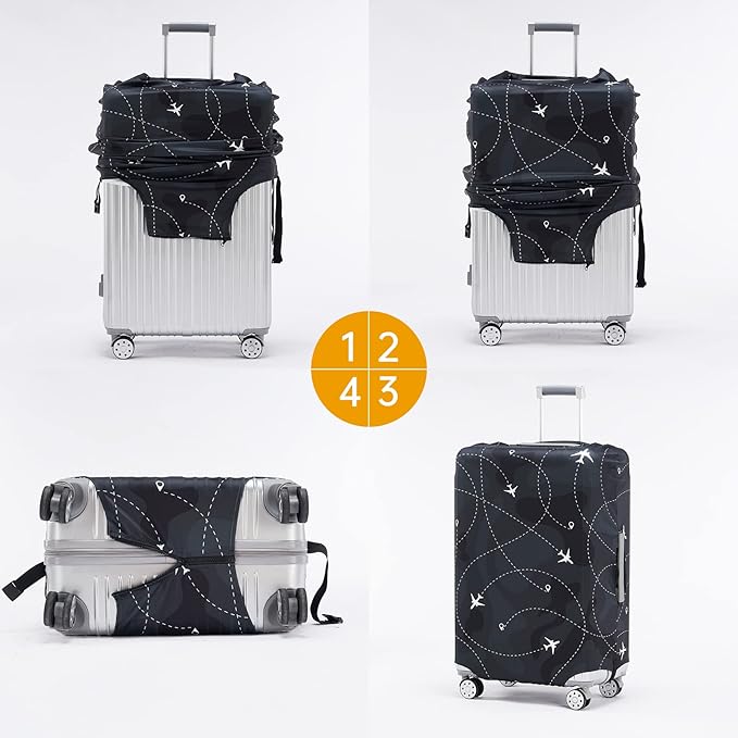 Travelkin Luggage Covers With Tag For Suitcases Tsa Approved,Suitcase Covers Protector Fit 18-32 Inch Luggage,S