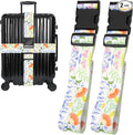 Roses Flowers Luggage Straps for Suitcases, Adjustable Luggage Travel Belts to Keep Luggage Security While Travel, Strong Polyester Fabric, Easy-to-Recognize Stylish Design Travel Accessories, 2 Pack