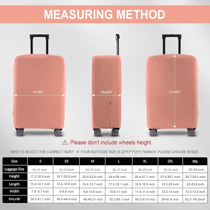 Travel Luggage Cover Suitcase Protector Scratch-Resistant Fit 19-31 Inch Suitcase, Not Included Suitcase (Pink, 2XL(30-31 inch))