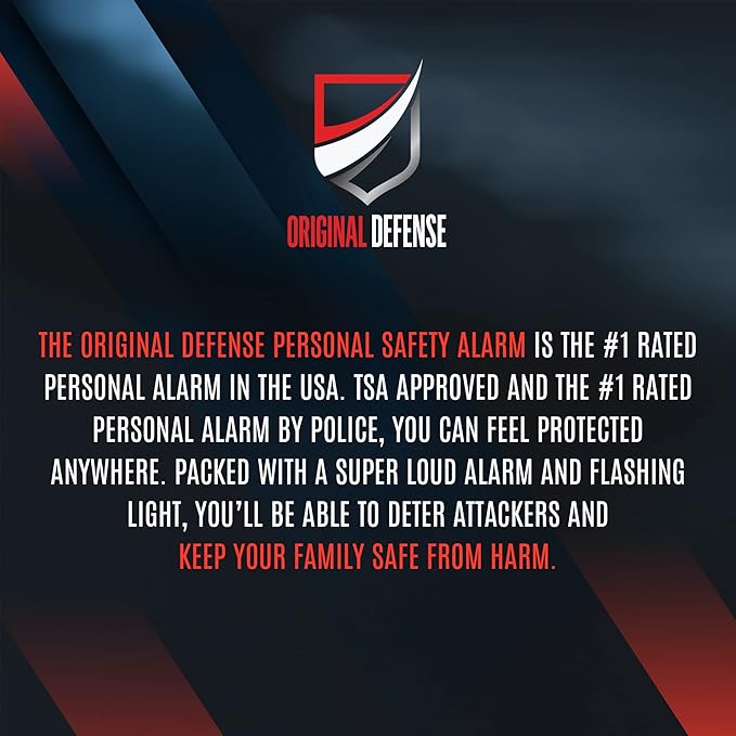 Original Defense® Siren Self-Defense Alarm (Mint) - 130 dB Keychain Alarm with LED Strobe Light for Women, Children, and Elderly - Police Recommended
